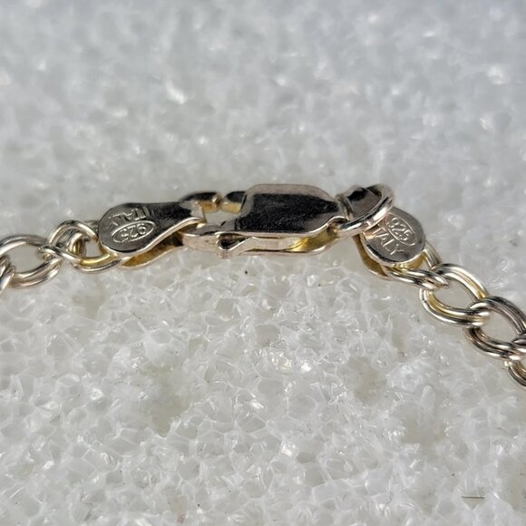 Vintage QGI Italy 925 Sterling Silver Cross Flip Flops Charm Chain Bracelet 7 in - Picture 5 of 10